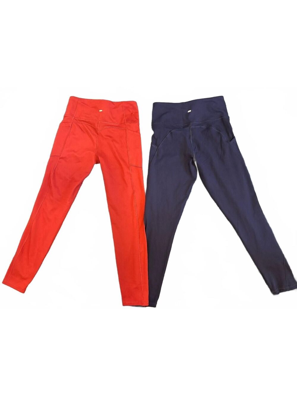 2 Marika Women's Medium Rust Orange and Navy Blue Athletic Leggings High Waist